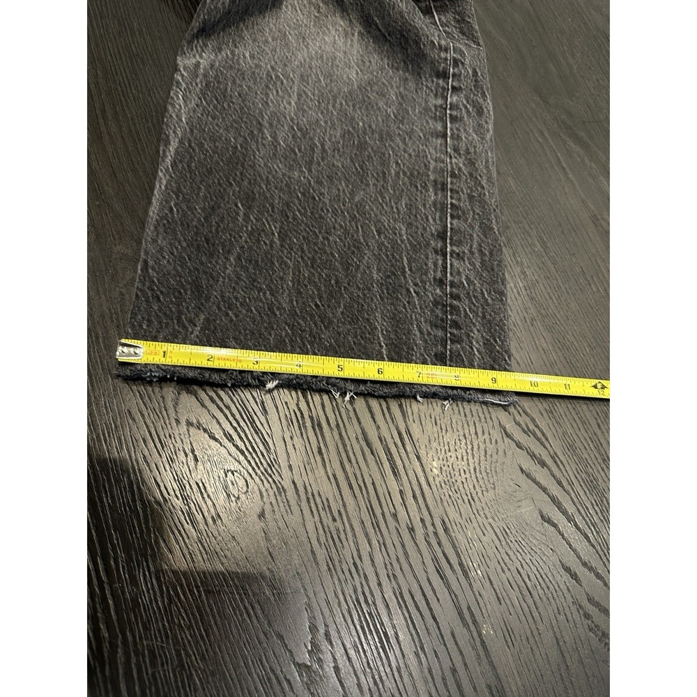 Zara Women's High Rise Straight Leg Jeans Black Wash Distressed Hem Size 4 - Picture 12 of 12